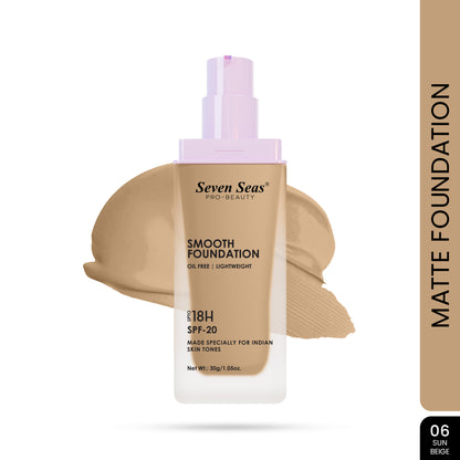 Seven Seas Smooth Foundation | Oil Free | Long lasting and Lightweight | Foundation for Women | SPF-20