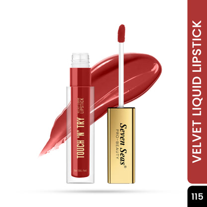 Seven Seas Touch N Try Velvet Liquid Lipstick | Non Transfer | Matte Finish