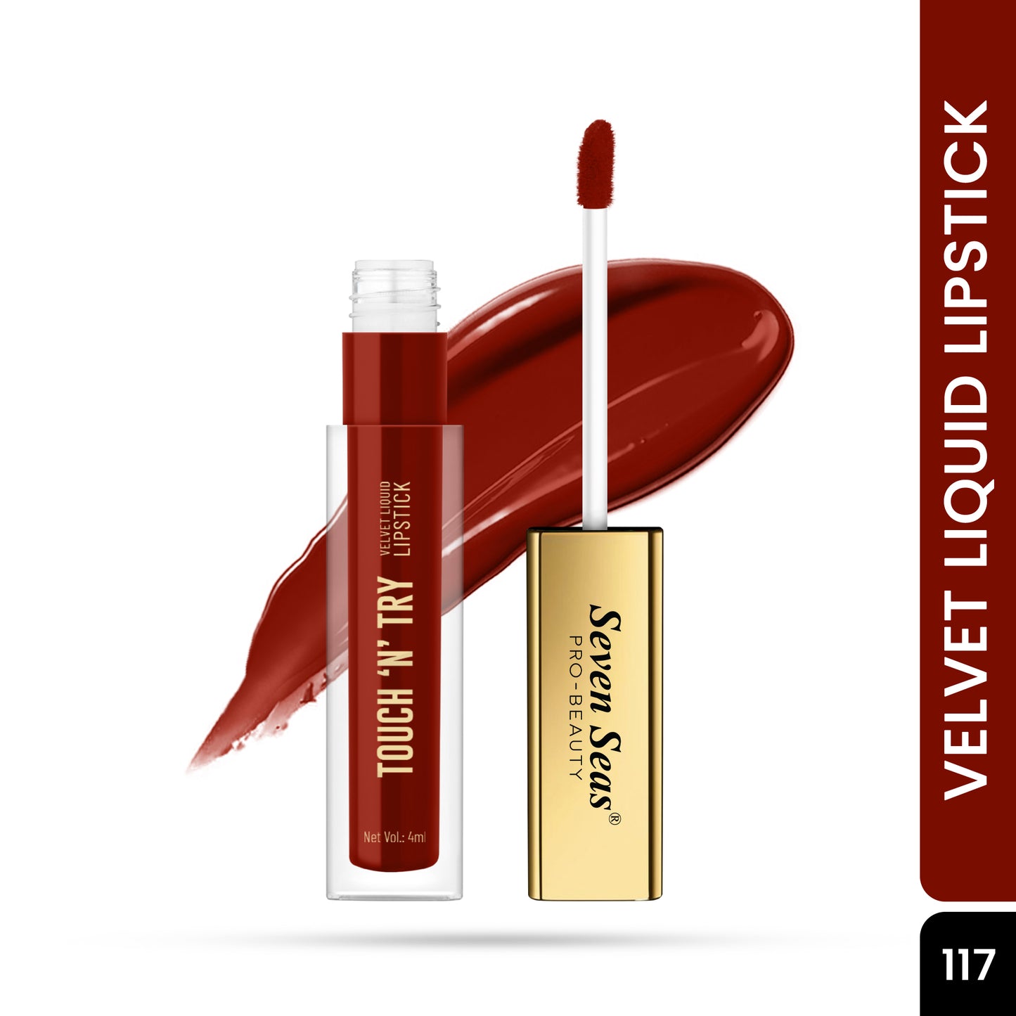 Seven Seas Touch N Try Velvet Liquid Lipstick | Non Transfer | Matte Finish