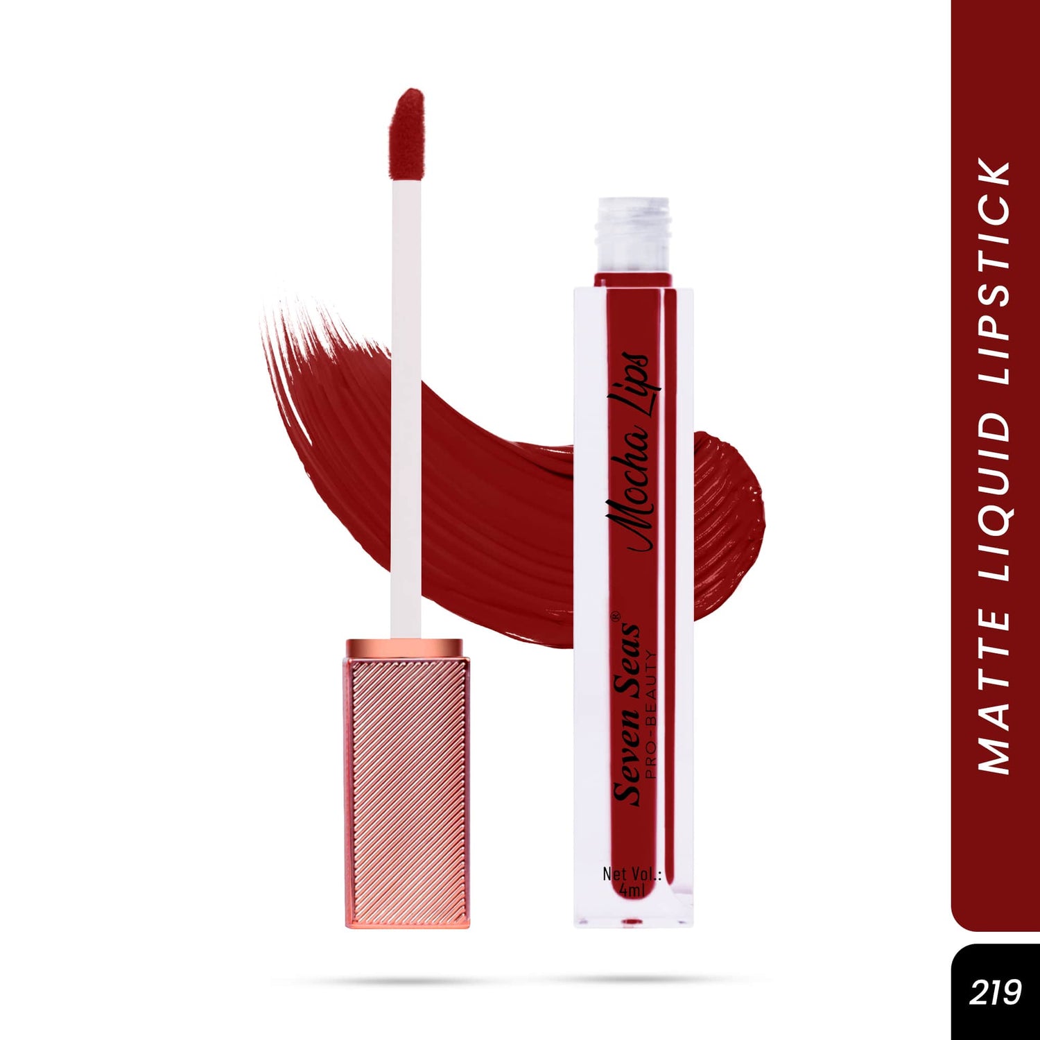 Seven Seas Mocha Lips Matte Liquid Lipstick | Non-Transfer Liquid Lipstick | 12 Hours Long Lasting | Highly Pigmented | Intense Color Payoff | Smudgeproof Liquid Lipstick for Women - Seven Seas Cosmetics