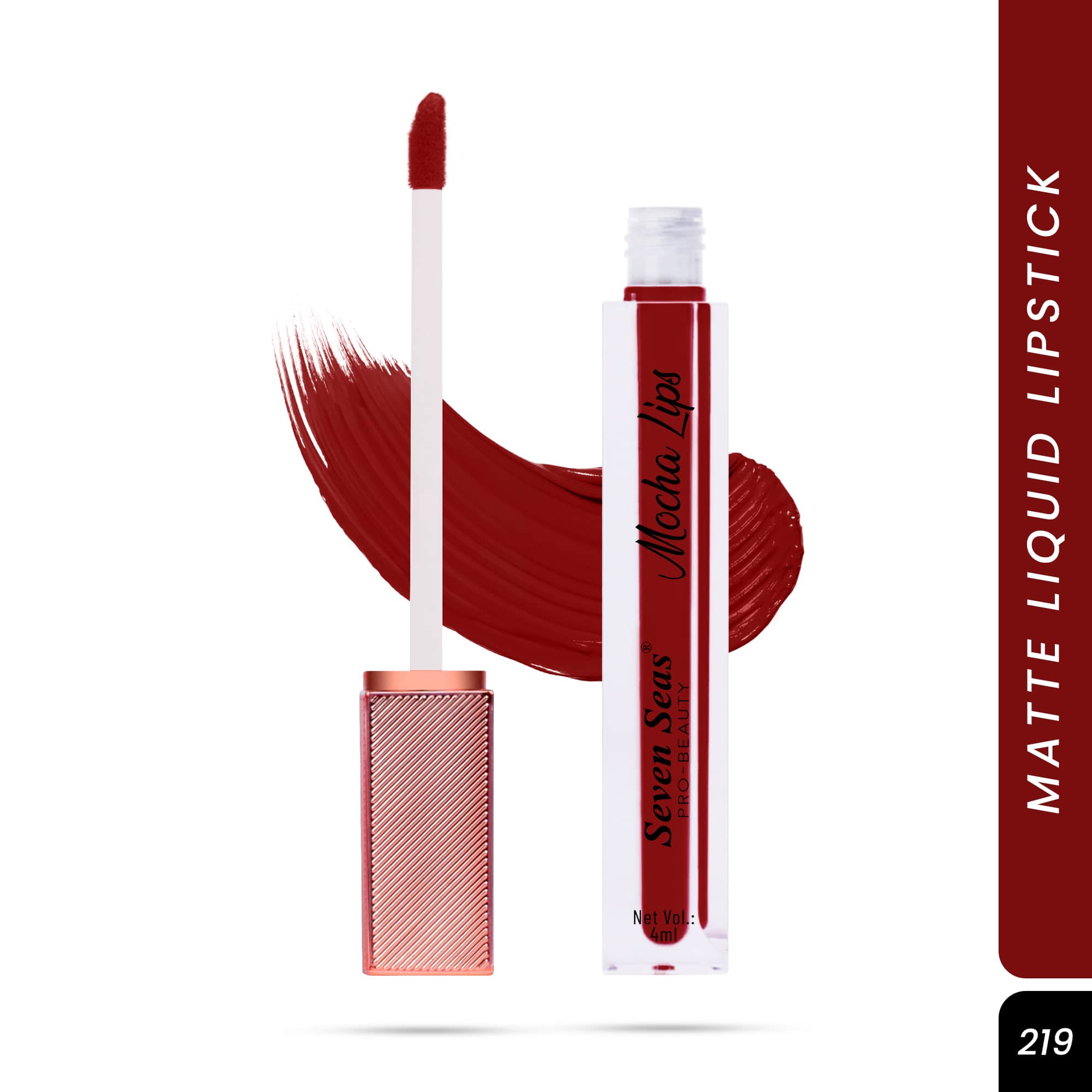 Seven Seas Mocha Lips Matte Liquid Lipstick | Non-Transfer Liquid Lipstick | 12 Hours Long Lasting | Highly Pigmented | Intense Color Payoff | Smudgeproof Liquid Lipstick for Women - Seven Seas Cosmetics