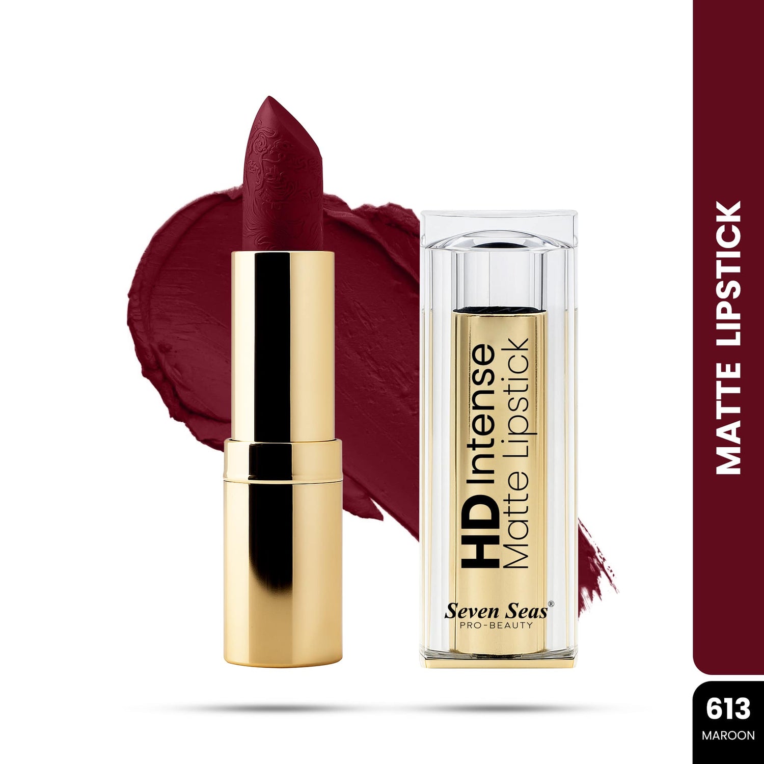 Seven Seas HD Intense Matte Lipstick | Non-Transfer | Lipstick For Women (607-Dark Coffee, 3.5G) - Seven Seas Cosmetics