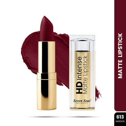 Seven Seas HD Intense Matte Lipstick | Non-Transfer | Lipstick For Women (607-Dark Coffee, 3.5G) - Seven Seas Cosmetics
