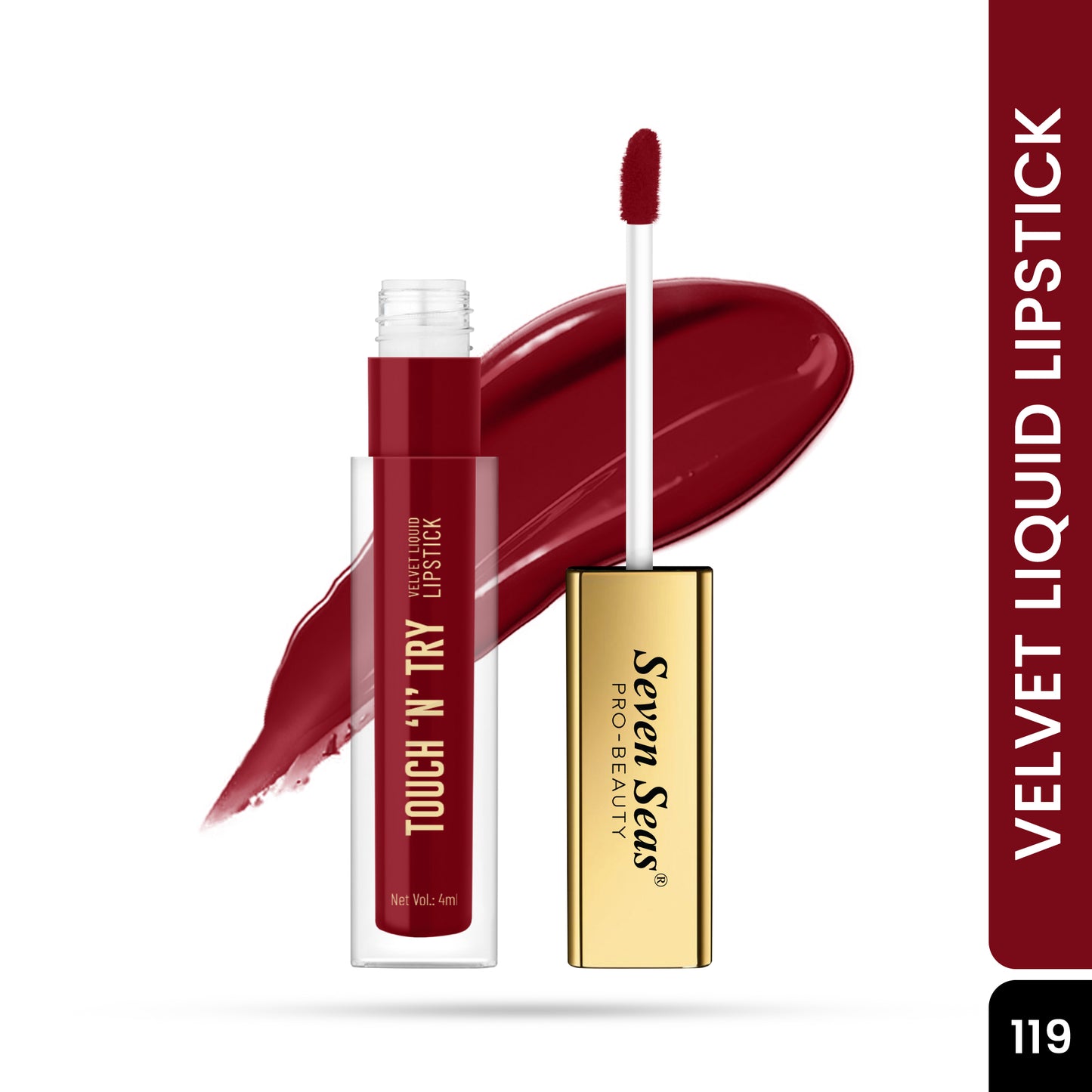 Seven Seas Touch N Try Velvet Liquid Lipstick | Non Transfer | Matte Finish