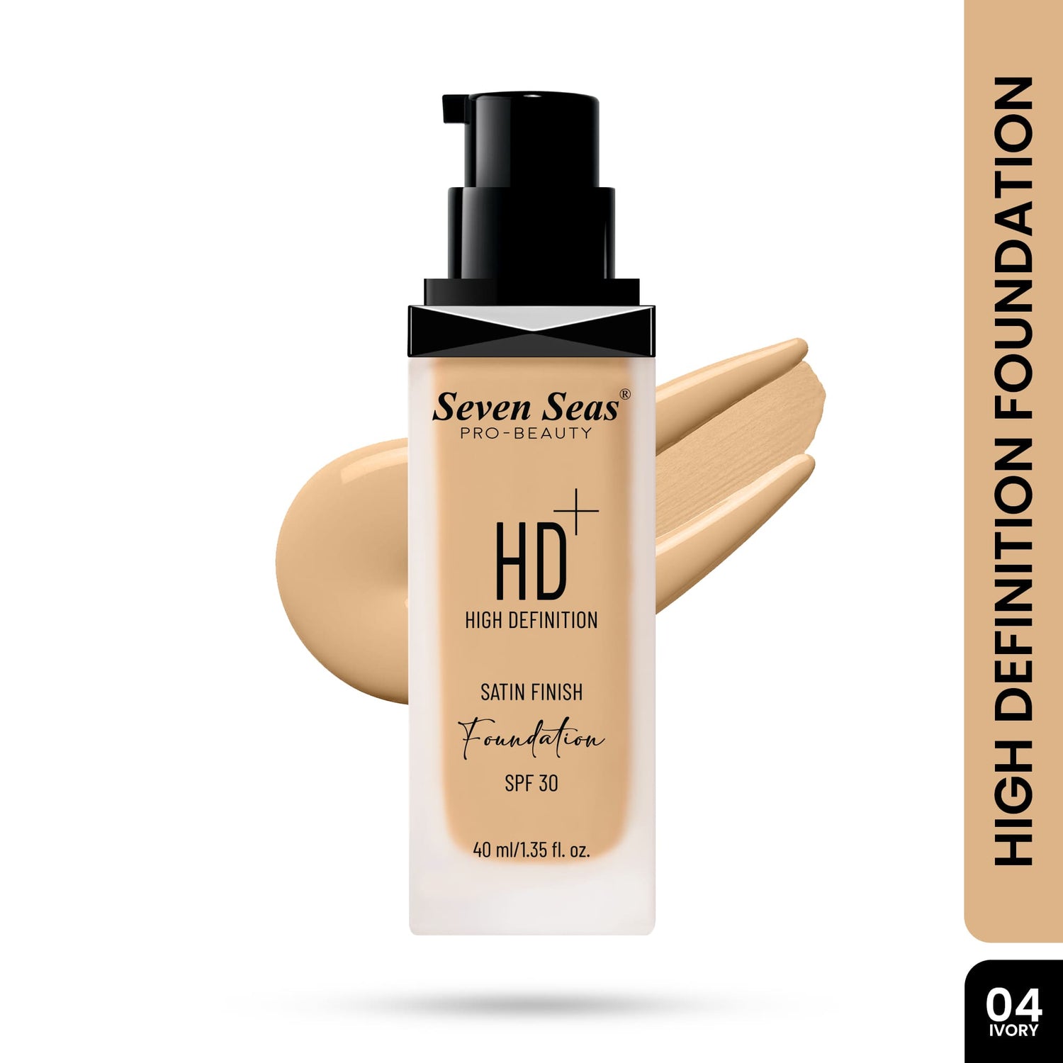 Seven Seas HD High Definition Foundation, SPF 30, Satin Finish, Oil Free and Long lasting Liquid Foundation for Women - Seven Seas Cosmetics