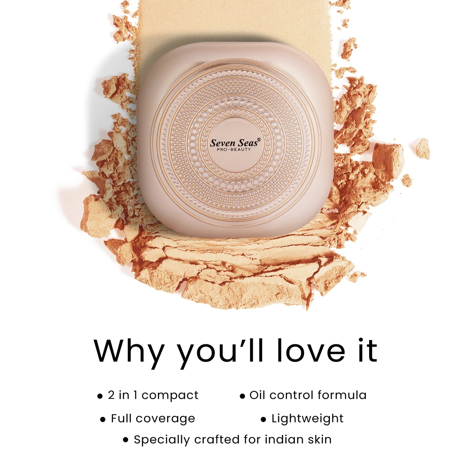 HD Full Coverage Compact Powder - 2-in-1 Oil-Control Compact with Shimmery &amp; Matte Finish