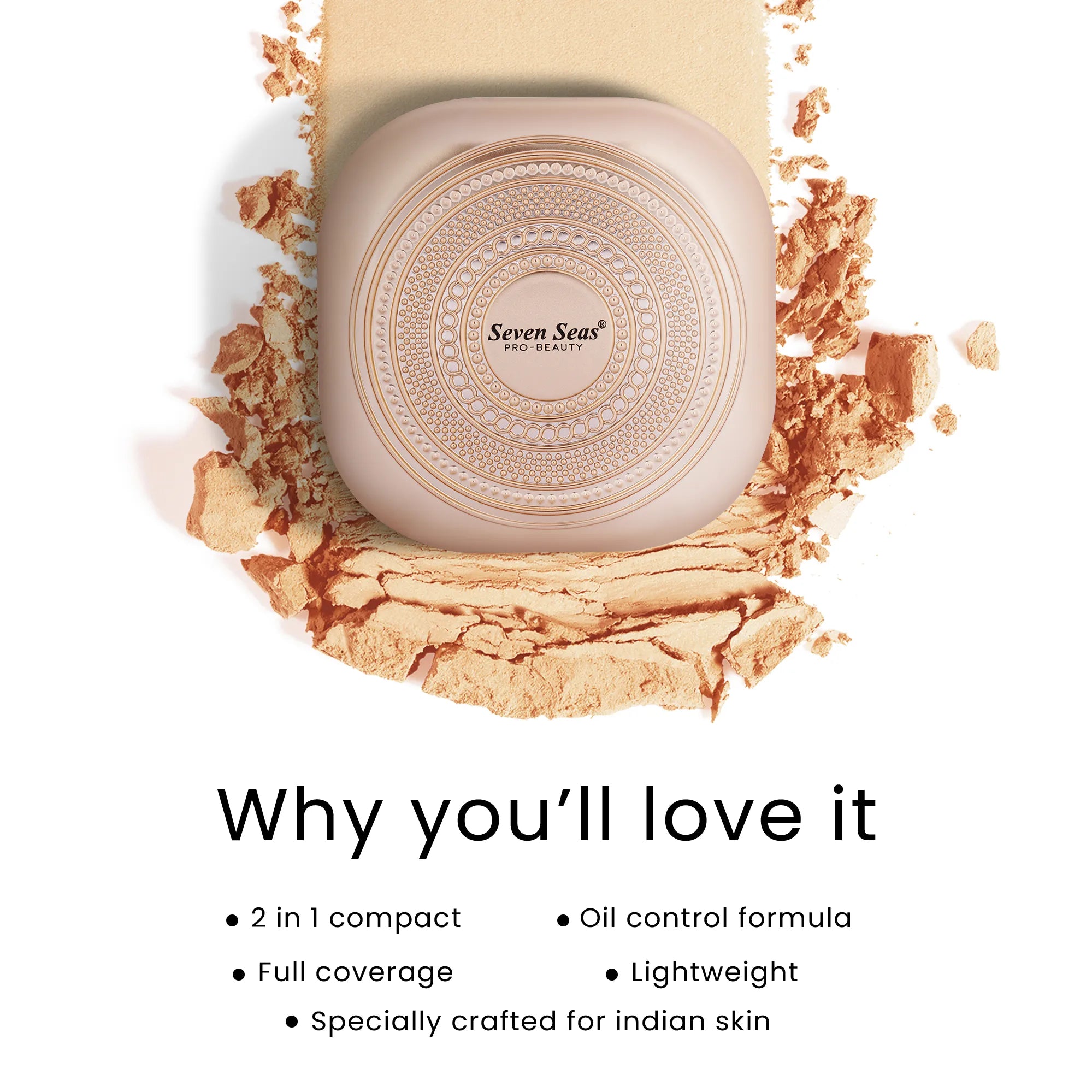 HD Full Coverage Compact Powder - 2-in-1 Oil-Control Compact with Shimmery &amp; Matte Finish