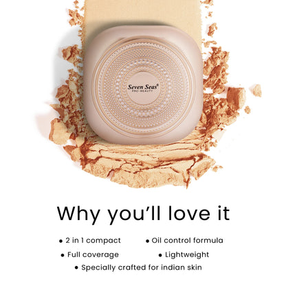 HD Full Coverage Compact Powder - 2-in-1 Oil-Control Compact with Shimmery &amp; Matte Finish
