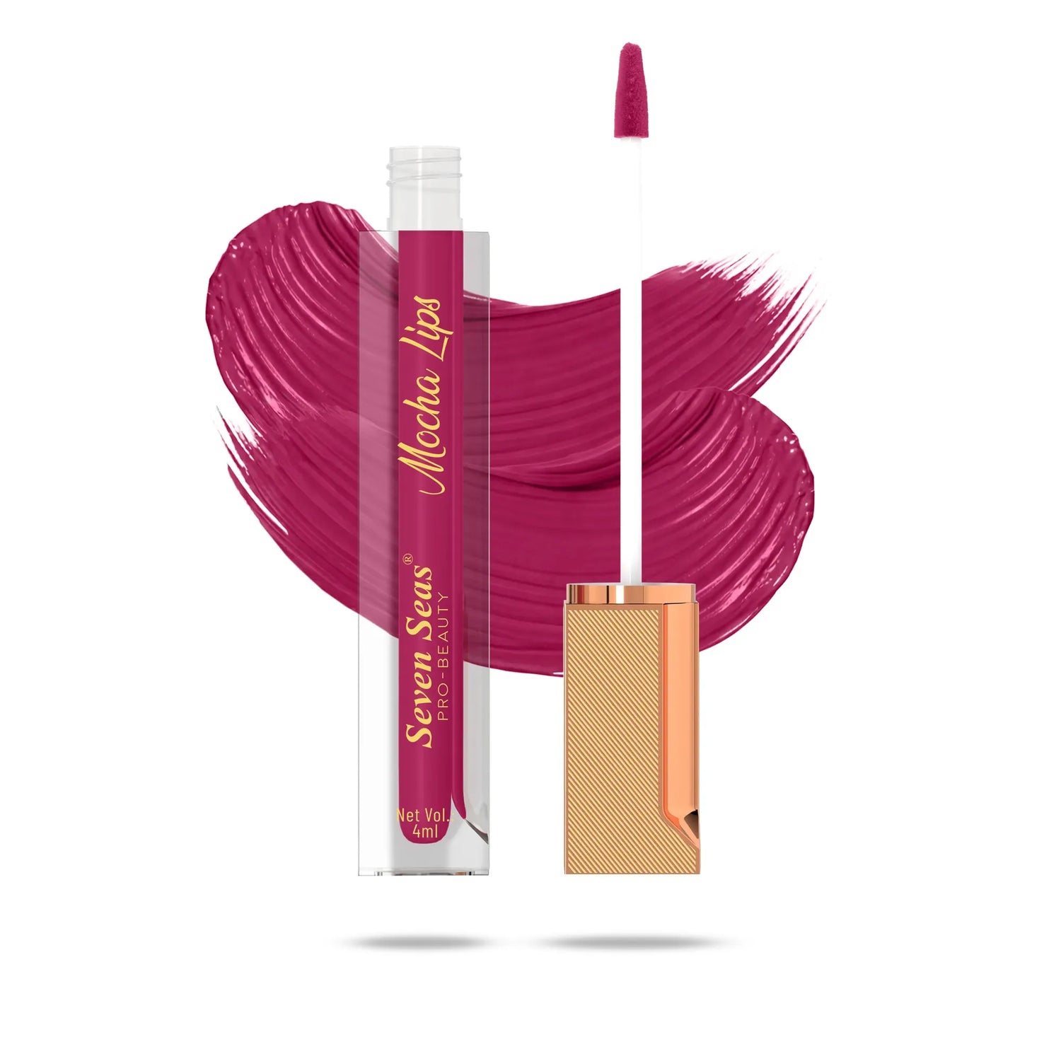 Mocha Lips liquid lipstick by Seven Seas, vibrant berry shade with glossy finish, 4ml
