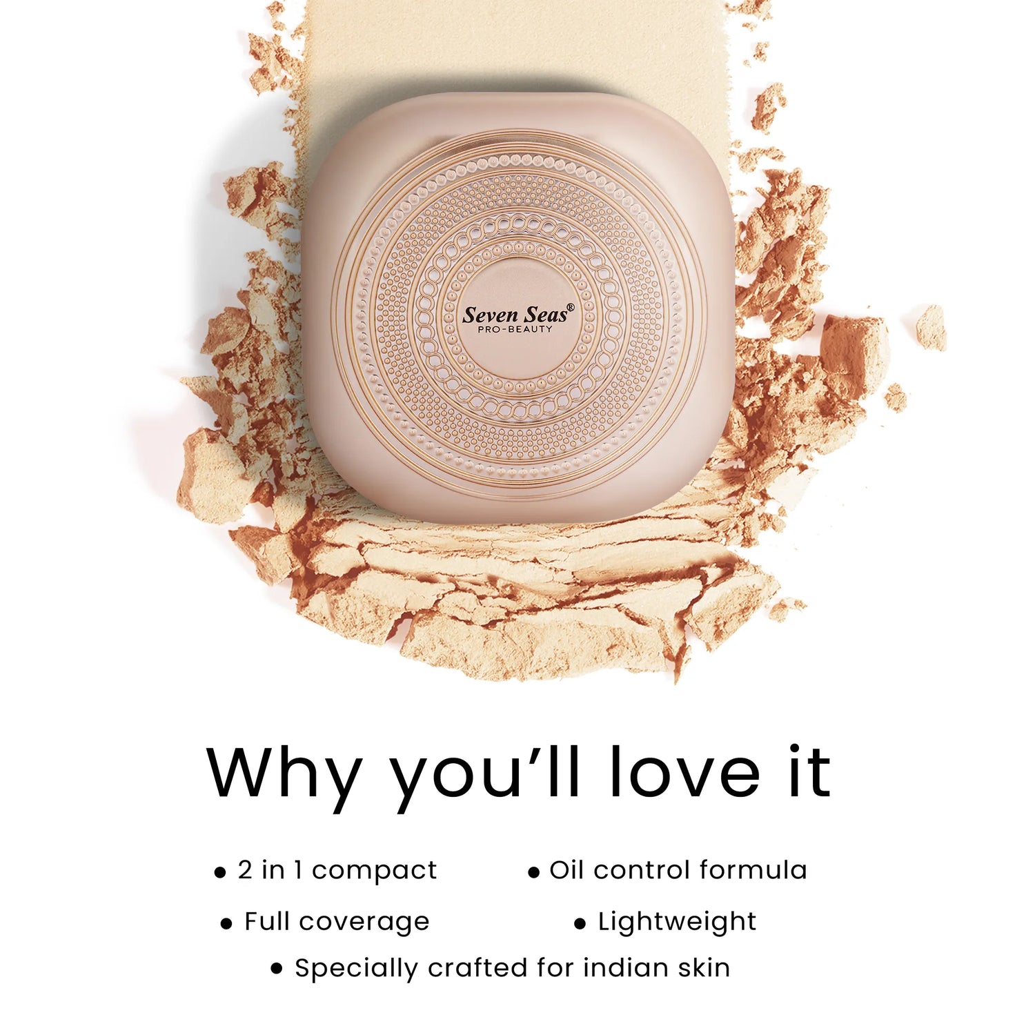 HD Full Coverage Compact Powder - 2-in-1 Oil-Control Compact with Shimmery &amp; Matte Finish
