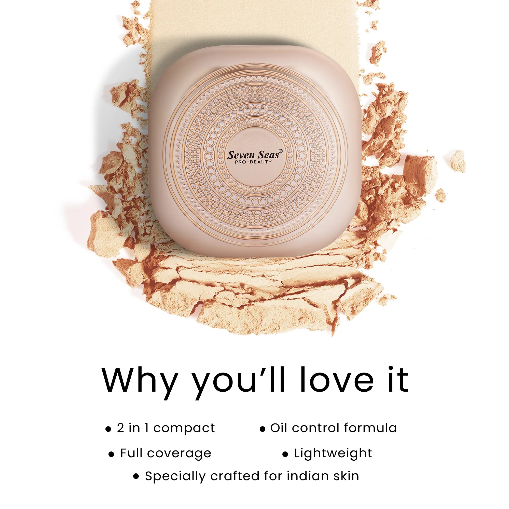 HD Full Coverage Compact Powder - 2-in-1 Oil-Control Compact with Shimmery &amp; Matte Finish