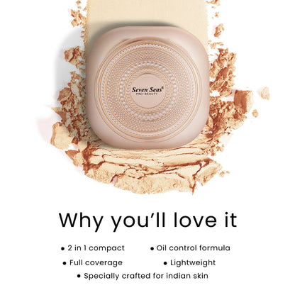HD Full Coverage Compact Powder - 2-in-1 Oil-Control Compact with Shimmery &amp; Matte Finish