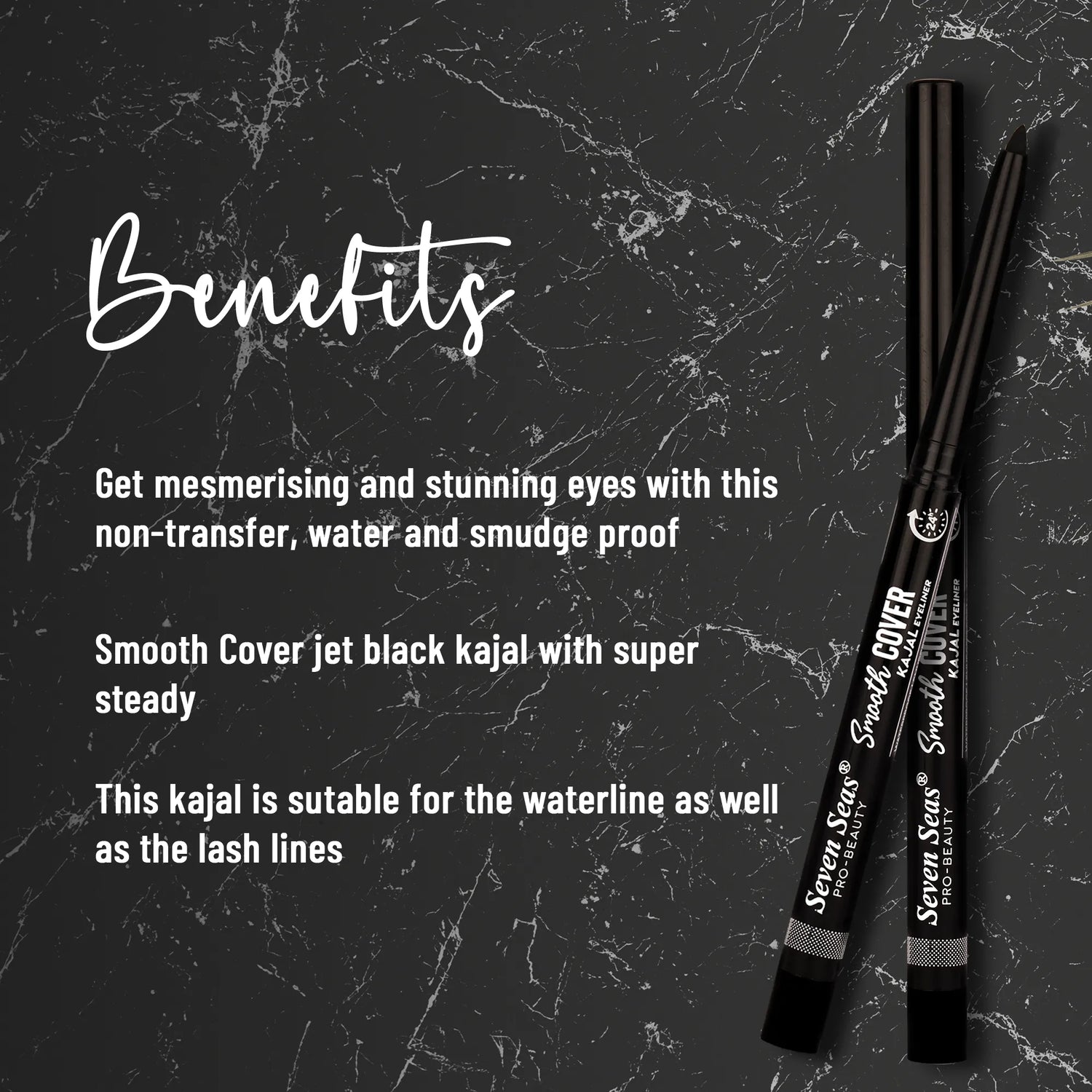 Jet Black Smooth Cover Kajal