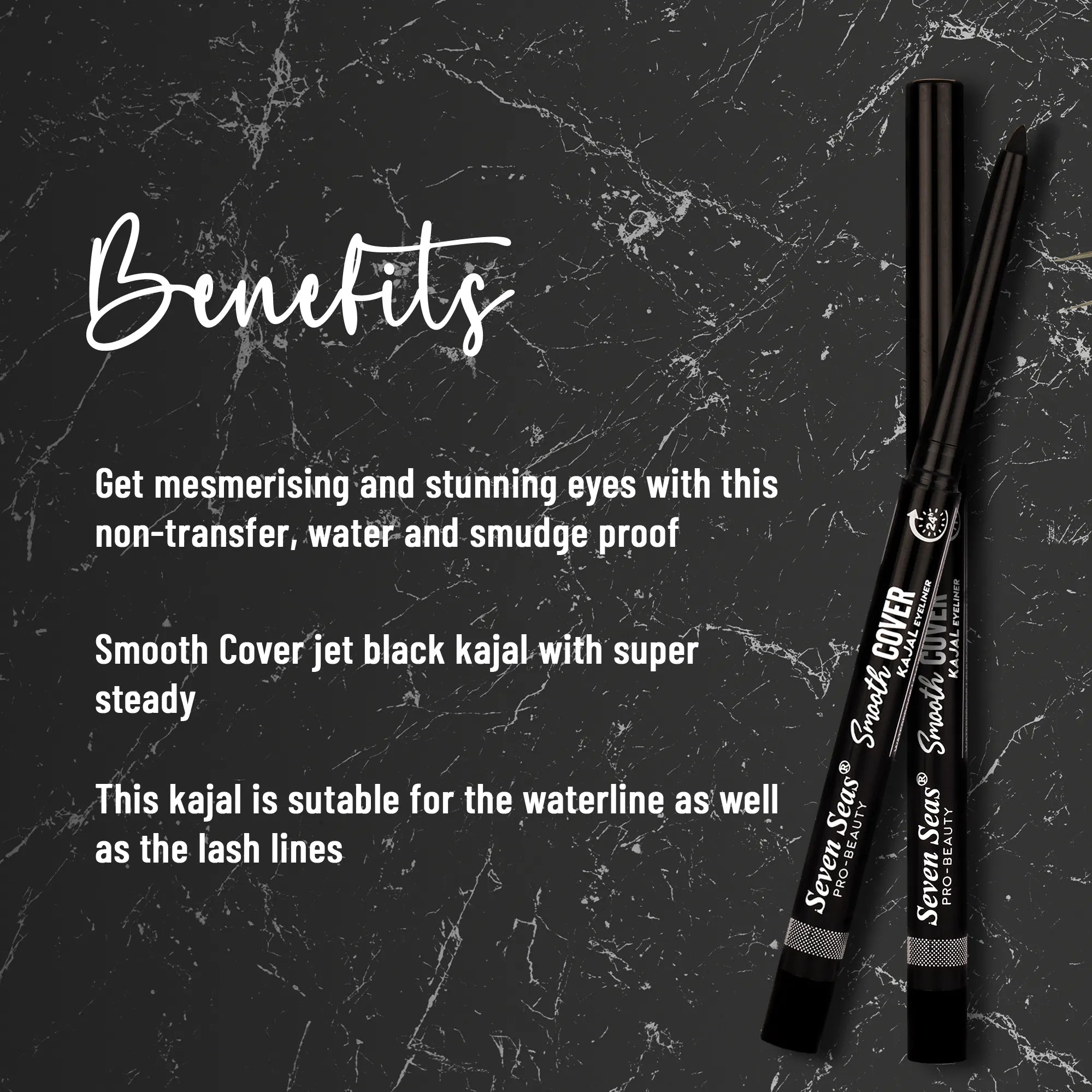 Jet Black Smooth Cover Kajal