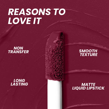 Seven Seas Mocha Lips Matte Liquid Lipstick | Non-Transfer Liquid Lipstick | 12 Hours Long Lasting | Highly Pigmented | Intense Color Payoff | Smudgeproof Liquid Lipstick for Women - Seven Seas Cosmetics