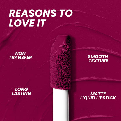 Seven Seas Mocha Lips Matte Liquid Lipstick | Non-Transfer Liquid Lipstick | 12 Hours Long Lasting | Highly Pigmented | Intense Color Payoff | Smudgeproof Liquid Lipstick for Women - Seven Seas Cosmetics