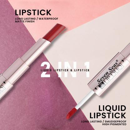 Seven Seas Lip Duo 2 in 1 Lipstick + Liquid Lipstick