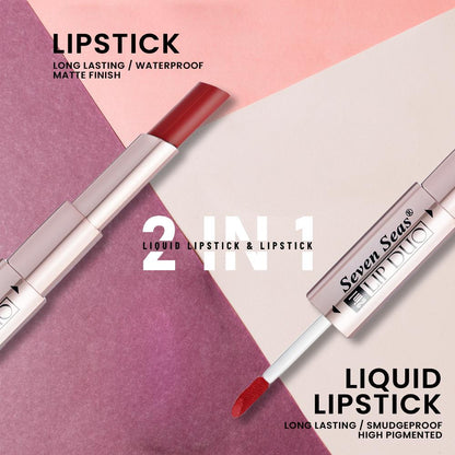 Seven Seas Lip Duo 2 in 1 Lipstick + Liquid Lipstick - Seven Seas Cosmetics