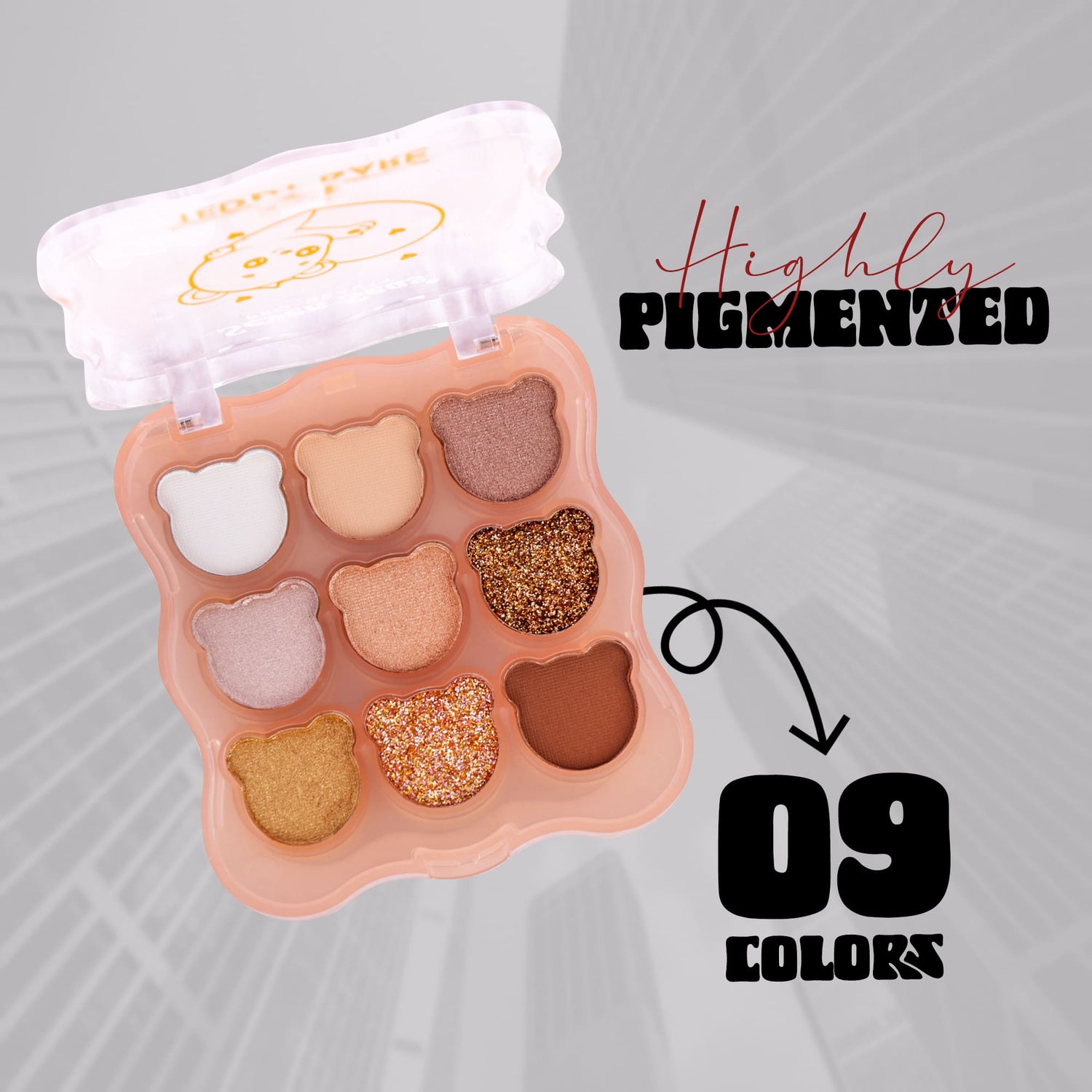 Seven Seas Teddy Bare 9 Colors Eyeshadow Palette | Shimmer &amp; Matte Finish Highly Pigmented Eyeshadow Palette | 9 Shades | Easy To Blend Eyeshadow - Seven Seas Cosmetics