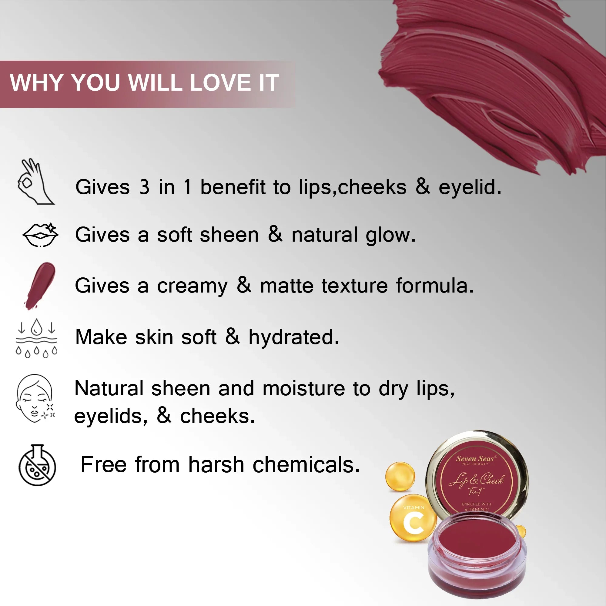 Seven Seas Lip &amp; Cheek Tint with Vitamin C - Seven Seas Cosmetics