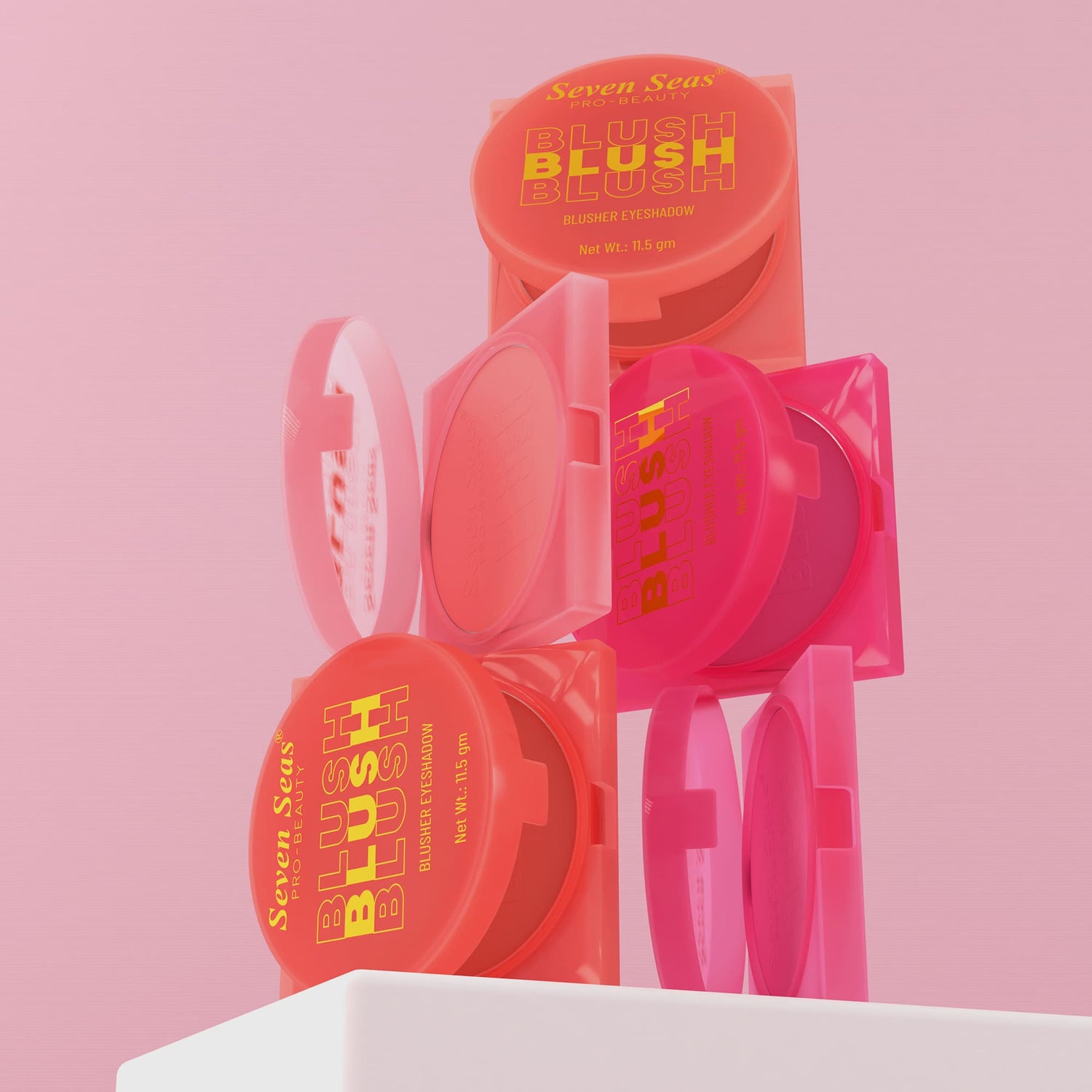 Seven Blusher Eyeshadow | Buildable Coverage | Easy To Blend | Perfect Pigmentation | Blusher Palette With Brush | Long Lasting | Matte Finish | Blusher Powder for Women - Seven Seas Cosmetics