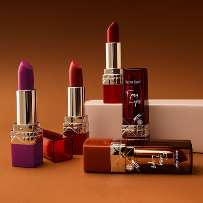 Seven Seas Fiery Lips Matte Lipstick | Long Lasting Matte Lipstick | Intense Matte Finish | Creamy Texture | Highly Pigmented Lipstick - Seven Seas Cosmetics