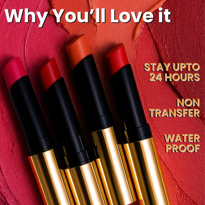 Velvet Shot Non Transfer Lipstick, 14 Hour Long Lasting and Waterproof