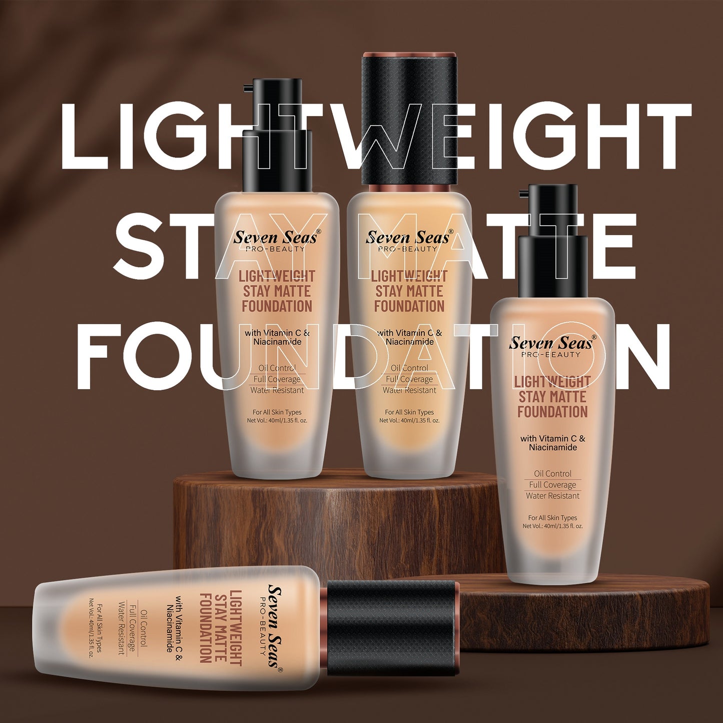 Seven Seas Light Weight Stay Matte Foundation With Vitamin C and Niacinamide