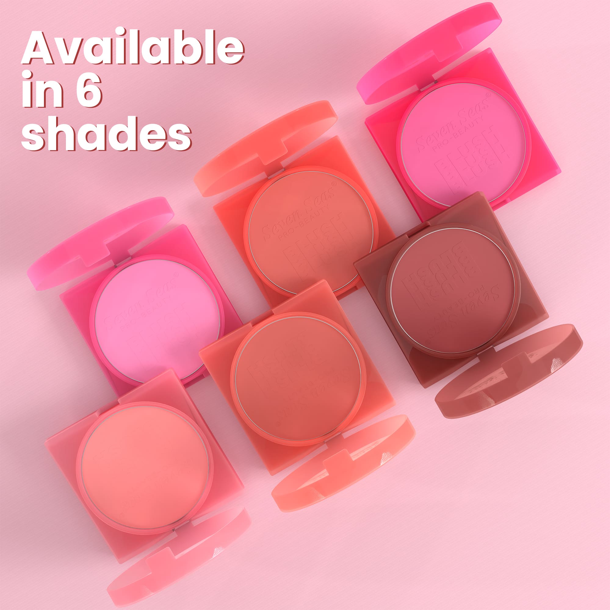 Seven Blusher Eyeshadow | Buildable Coverage | Easy To Blend | Perfect Pigmentation | Blusher Palette With Brush | Long Lasting | Matte Finish | Blusher Powder for Women - Seven Seas Cosmetics