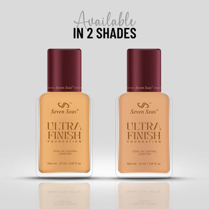 Seven Seas Ultra Finish Liquid Foundation | Matte Finish Oil Free Foundation for Face Makeup