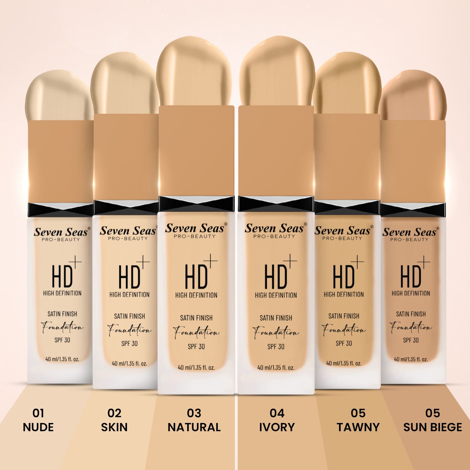 Seven Seas HD High Definition Foundation, SPF 30, Satin Finish, Oil Free and Long lasting Liquid Foundation for Women - Seven Seas Cosmetics