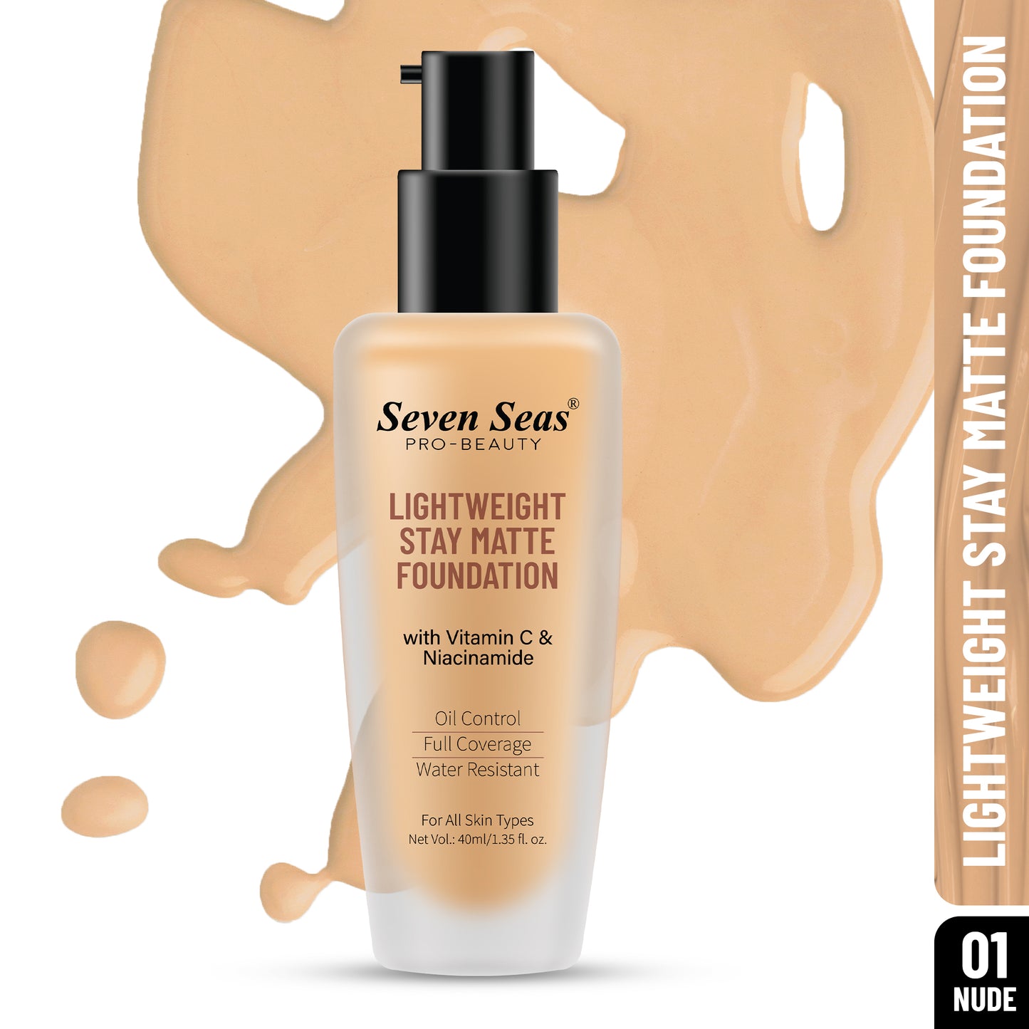 Seven Seas Light Weight Stay Matte Foundation With Vitamin C and Niacinamide