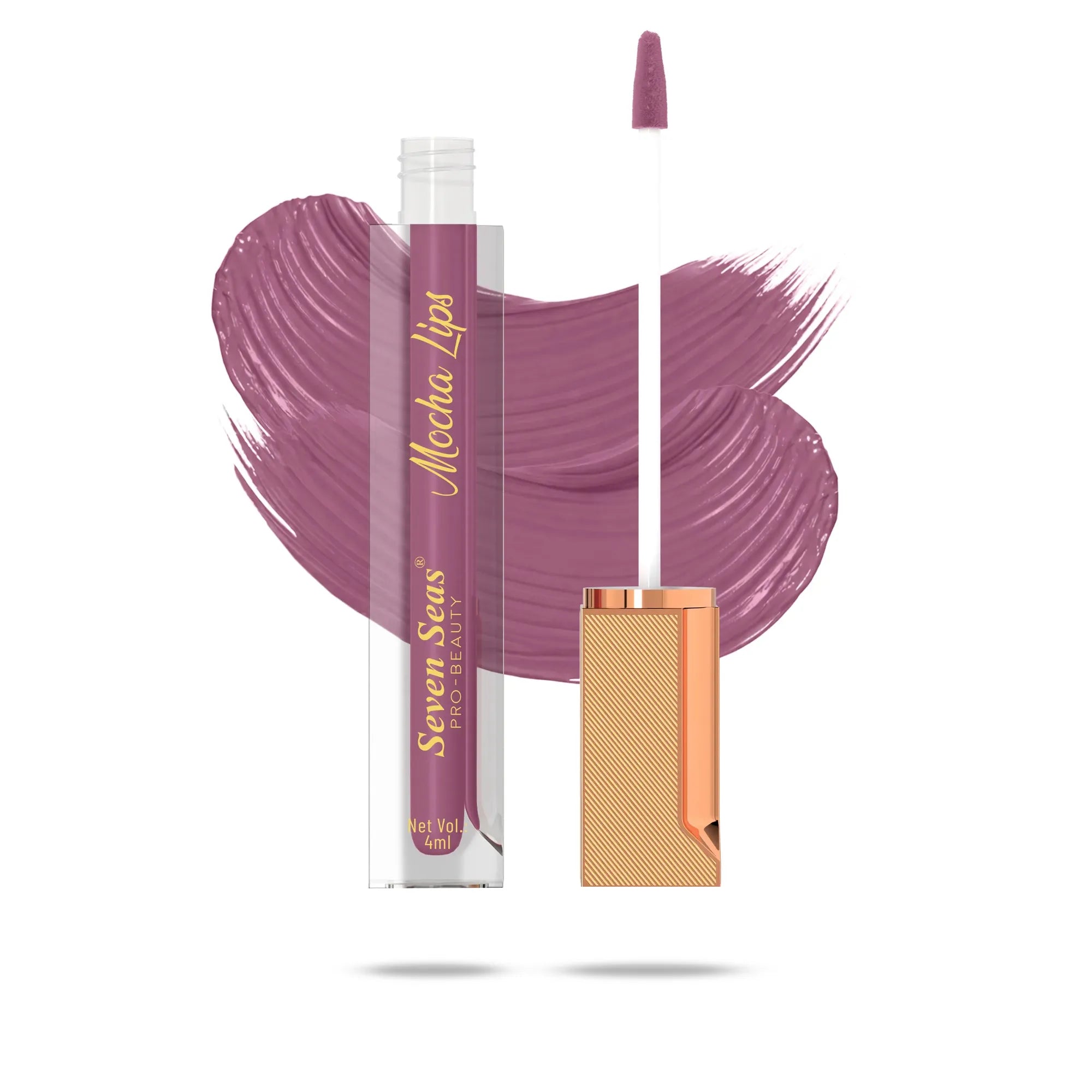Mocha Lips liquid lipstick with swatch, 4ml, Seven Seas Pro-Beauty