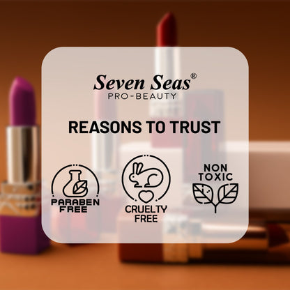 Seven Seas Fiery Lips Matte Lipstick | Long Lasting Matte Lipstick | Intense Matte Finish | Creamy Texture | Highly Pigmented Lipstick - Seven Seas Cosmetics