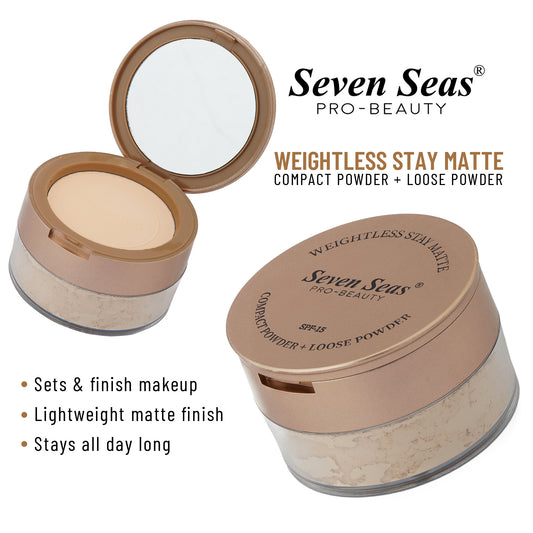 Seven Seas 2 In 1 Weightless Stay Matte Compact Powder
