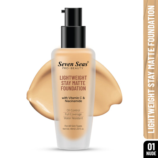 Seven Seas Light Weight Stay Matte Foundation With Vitamin C and Niacinamide