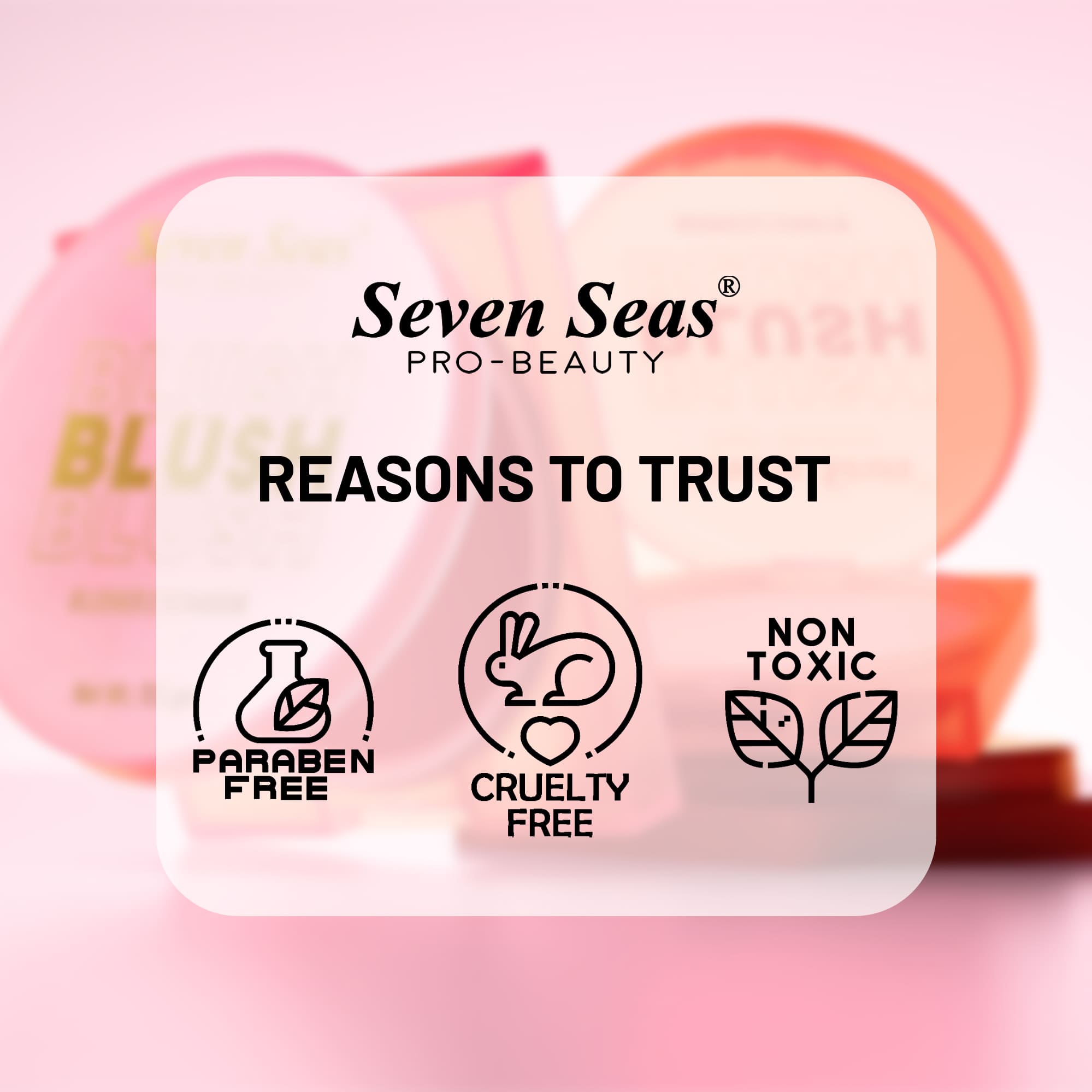 Seven Blusher Eyeshadow | Buildable Coverage | Easy To Blend | Perfect Pigmentation | Blusher Palette With Brush | Long Lasting | Matte Finish | Blusher Powder for Women - Seven Seas Cosmetics