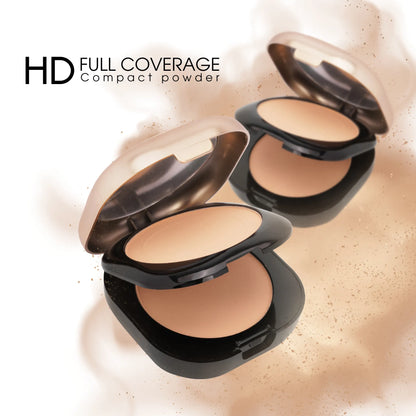 HD Full Coverage Compact Powder - 2-in-1 Oil-Control Compact with Shimmery &amp; Matte Finish