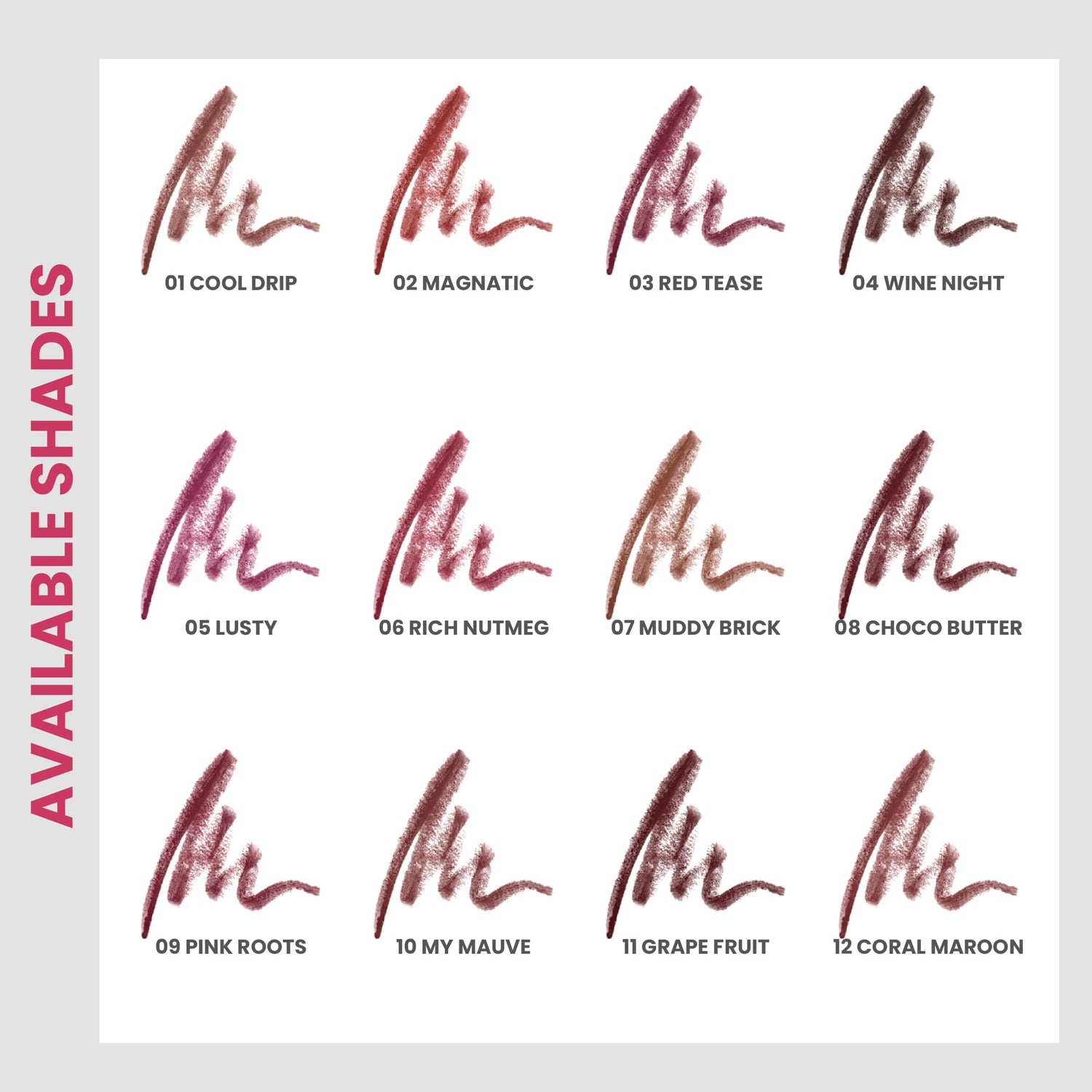 Seven Seas HD Sharp Line Lip Liner | Long Lasting and Waterproof Lip Liner Pencil (Muddy Brick/Choco Butter/Pink Roots, 3X1.3g) - Seven Seas Cosmetics