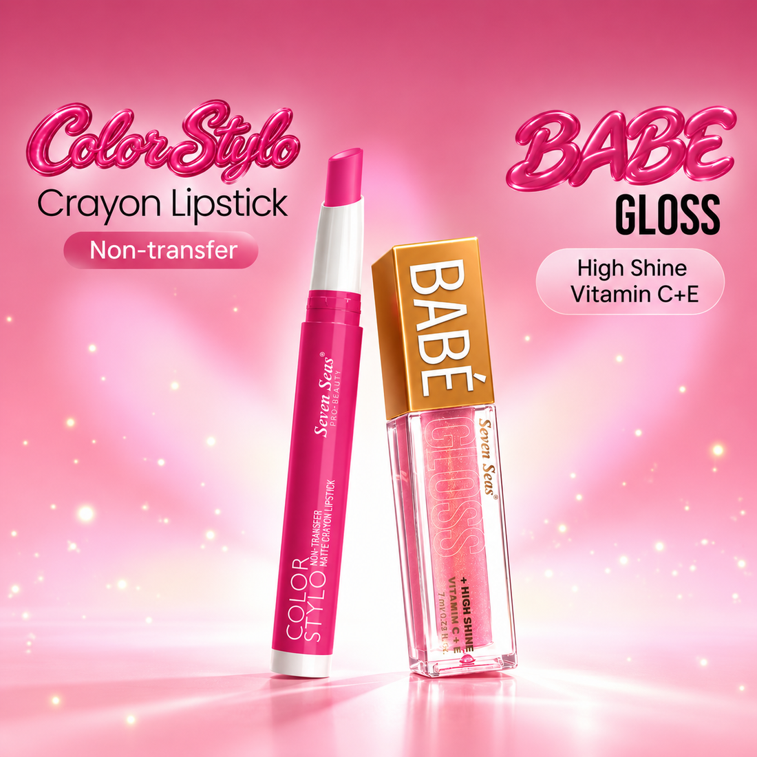 Color Stylo Crayon Lipstick + Go Babe High Shine Lip Gloss with Vitamin C &amp; E
