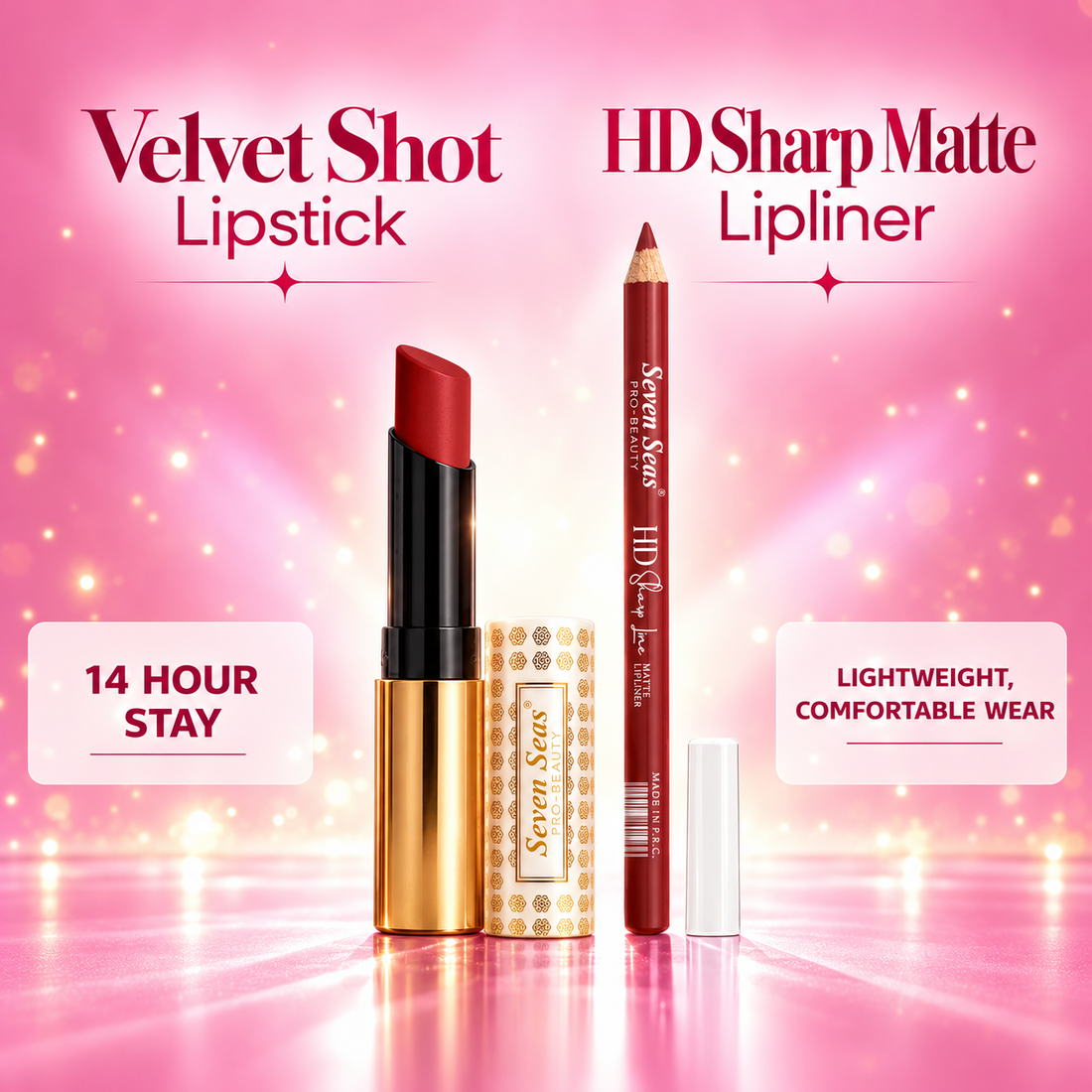Velvet Shot Lipstick + HD Sharp Line Matte Lip Liner