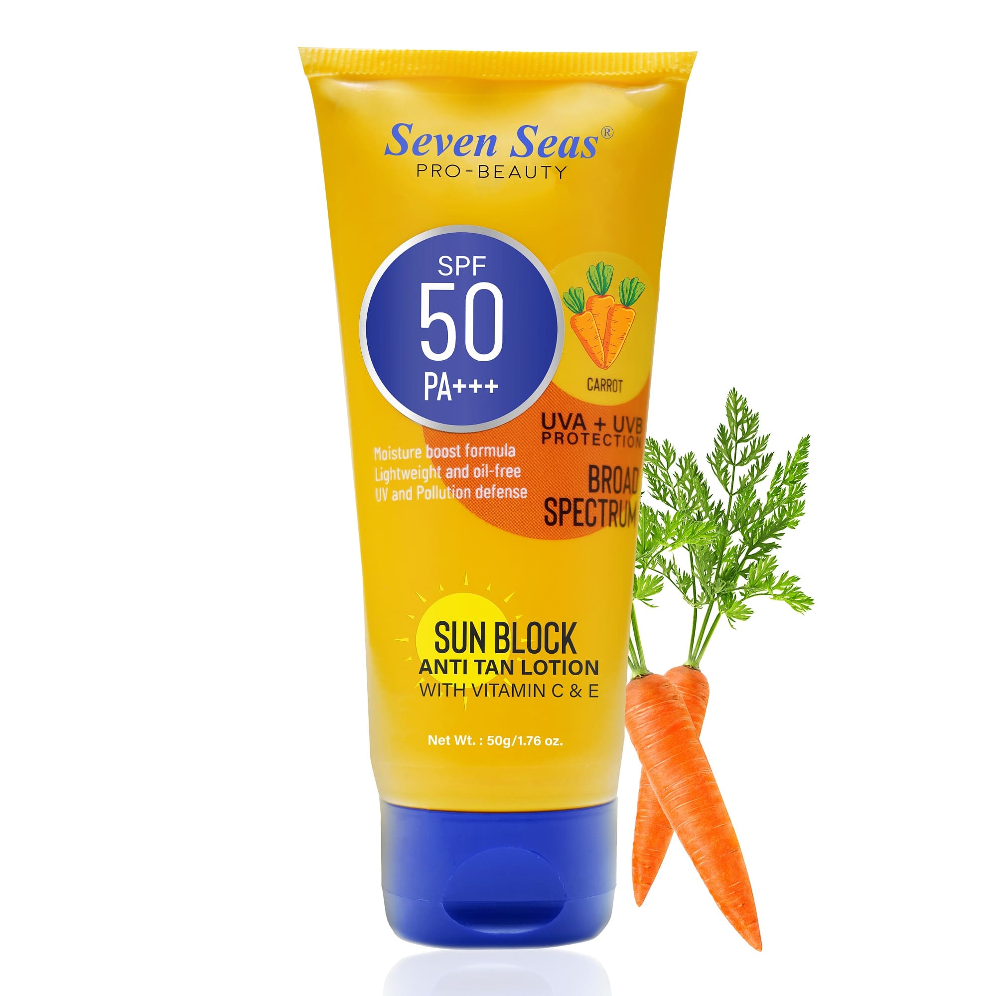 Seven Seas Sun Block Anti Tan Lotion With Vitamin C &amp; E - Seven Seas Cosmetics