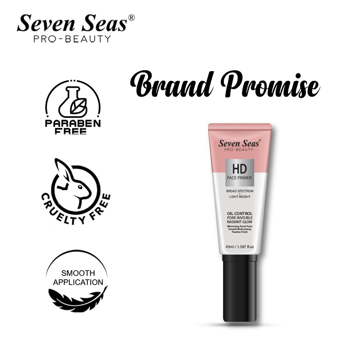 Seven Seas HD Face Primer | Oil Control | Radiant Glow | Invisible Pores | Light Weight Formula